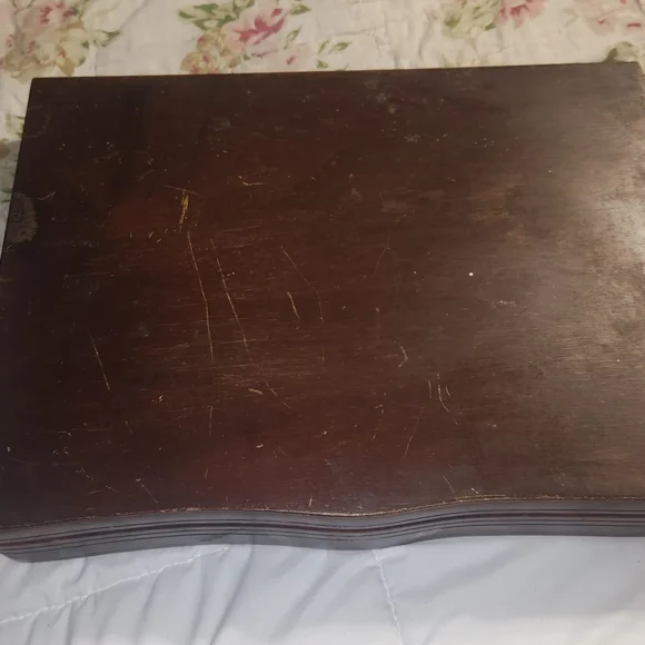 Vintage BELOVED WM Rogers 52 Piece Silver Flatware Silverwear Set in Wooden Case - Picture 7 of 8